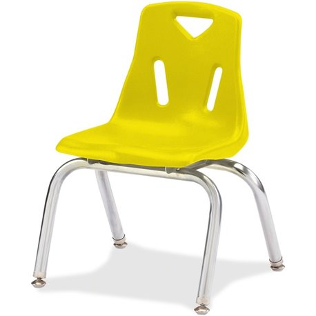 Jonti-Craft Berries Plastic Chairs with Chrome-Plated Legs - Yellow Polypropylene Seat - Steel Frame - Four-legged Base - Yellow