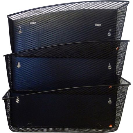 Alba Mesh Wall File Set - 3 Pocket(s) - Compartment Size 6.69" x 13.78" x 4.72" - 15.9" Height4.7" Depth x 13.8" Length - Black 