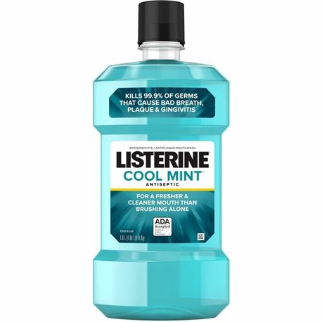 LISTERINE Cool Mint Antiseptic Mouthwash - For Bad Breath, Cleaning - Cool Mint - 1.06 quart - 1 / Each