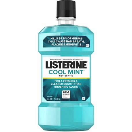 LISTERINE Cool Mint Antiseptic Mouthwash - For Plaque, Bad Breath, Gingivitis - Mint - 1.59 quart - 1 Each