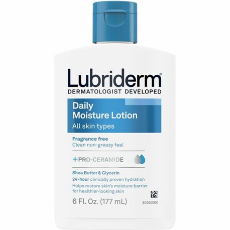 Lubriderm Daily Moisture Skin Lotion - Lotion - 6 fl oz - Non-fragrance - Flip Top Dispenser - For Dry Skin - Applicable on Hand