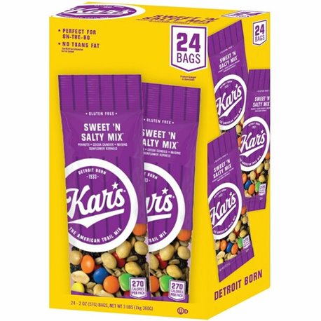 Kar's Sweet 'N Salty Mix - Sweet and Salty, Mixed Nut - 1 Serving Bag - 2 oz - 24 / Box