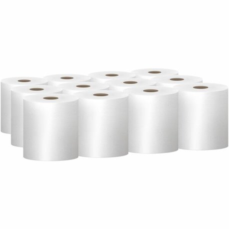 Scott Essential Universal Hard Roll Towels with Absorbency Pockets - 1 Ply - 8" x 800 ft - 7.87" Roll Diameter - White - 12 / Ca