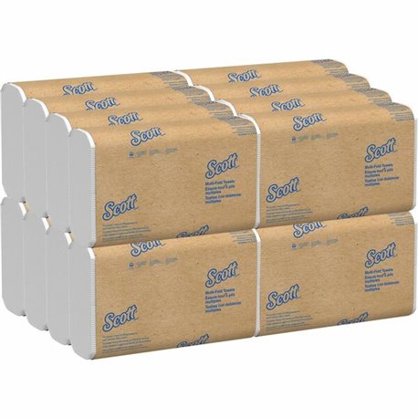 Scott Multifold Paper Towels with Absorbency Pockets - 9.20" x 9.40" - White - 250 Per Pack - 16 / Carton