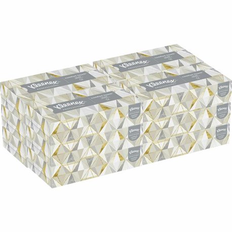 Kleenex Professional Facial Tissue for Business - Flat Box - 2 Ply - 8.30" x 7.80" - White - 125 Per Box - 12 / Case