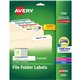 Avery TrueBlock File Folder Labels - 21/32" Width x 3 7/16" Length - Permanent Adhesive - Rectangle - Laser, Inkjet - Matte - Bl