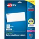 Avery Easy Peel Mailing Laser Labels - 1/2" Width x 1 3/4" Length - Permanent Adhesive - Rectangle - Laser - White - Paper - 80 