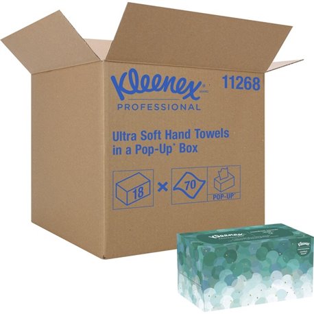 Kleenex Ultra Soft Hand Towels - 1 Ply - 9" x 10.50" - White - 70 Per Box - 18 / Carton