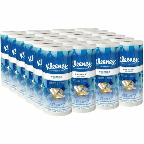 Kleenex Premier Kitchen Paper Towels - 1 Ply - 10.40" x 11" - 70 Sheets/Roll - White - 24 / Carton