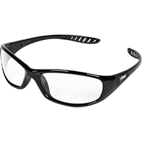 Kleenguard V40 Hellraiser Safety Eyewear - Ultraviolet Protection - Clear Lens - Black Frame - Lightweight, Flexible, Comfortabl