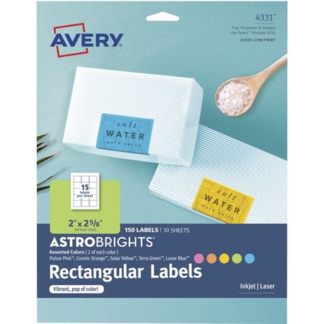 Avery Pin-Style Name Badges - 3 1/2" x 2 1/4" - 100 / Box - White, Clear