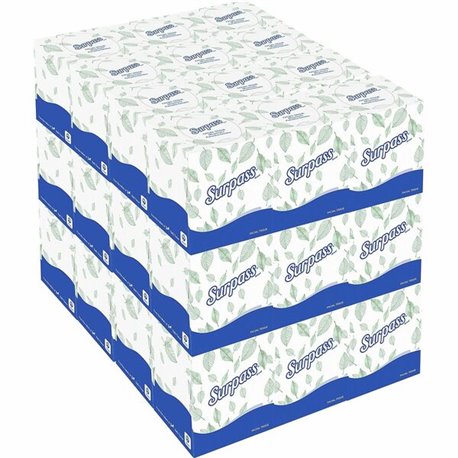 Surpass Facial Tissue Cube for Business - 2 Ply - 8.30" x 7.80" - White - Fiber - 90 Per Box - 36 / Carton