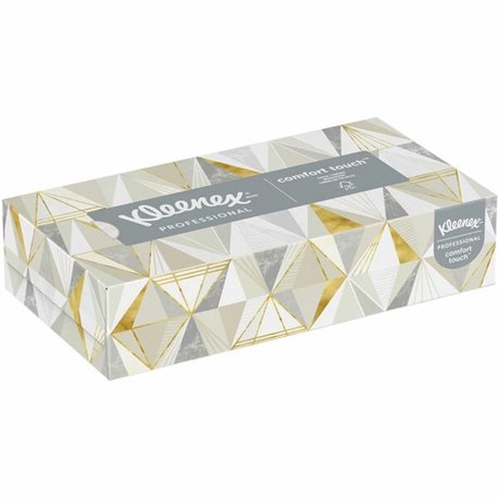 Kleenex Professional Facial Tissue for Business - Flat Box - 2 Ply - 8.40" x 8.60" - White - 125 / Box