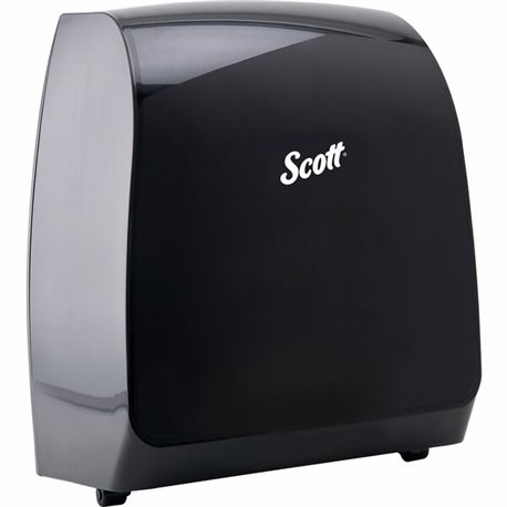 Scott Pro Manual Hard Roll Towel Dispenser - Roll Dispenser - 16.4" Height x 12.7" Width x 9.2" Depth - Black - Translucent, Dur