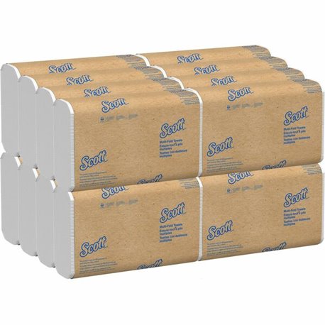 Scott Multifold Narrow Width Paper Towels with Absorbency Pockets - Multifold - 9.40" x 8" - 4000 Sheets - White - Fiber - 250 P