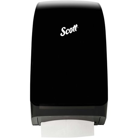 Scott Scott Scottfold Folded Towel Dispenser - 18.8" Height x 10.7" Width x 5.5" Depth - Black - Key Lock, Translucent, See-thro