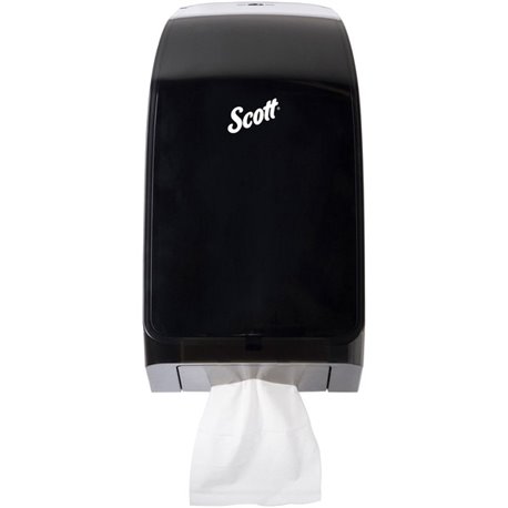 Scott Hygienic Bathroom Tissue Dispenser - 2 x Full Clip, 1 x Partial Clip - 13.3" Height x 7" Width x 5.7" Depth - Black - Tran