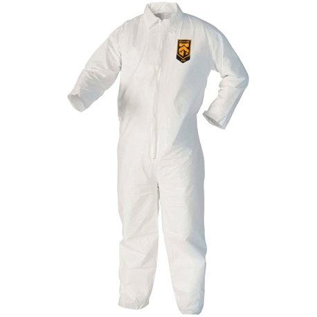 Kleenguard A40 Coveralls - Zipper Front - Extra Large Size - Liquid, Flying Particle Protection - White - Comfortable, Zipper Fr