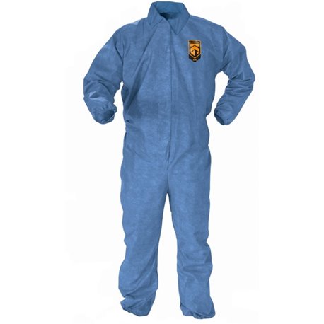 Kleenguard A60 Coveralls - Zipper Front, Storm Flap, Elastic Back, Wrists & Ankles - Recommended for: Manufacturing, Maintenance