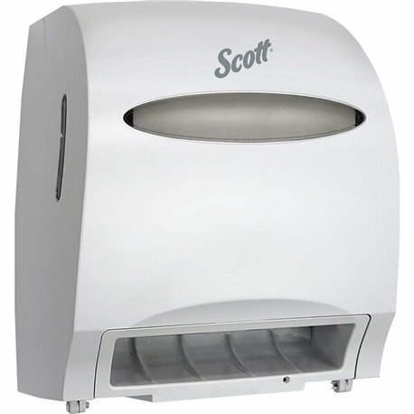 Scott Essential Automatic Hard Roll Towel Dispenser - Touchless Dispenser - 15.8" Height x 12.7" Width x 9.6" Depth - White - Du