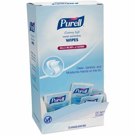 PURELL Cottony Soft Sanitizing Wipes - 5" x 7" - White - 120 Per Box - 120 / Box