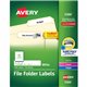 Avery TrueBlock File Folder Labels - 21/32" Width x 3 7/16" Length - Permanent Adhesive - Rectangle - Laser, Inkjet - Matte - Wh