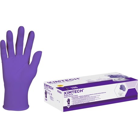 KIMTECH Purple Nitrile Exam Gloves - Large Size - For Right/Left Hand - Purple - Latex-free, Textured Fingertip, Non-sterile - F