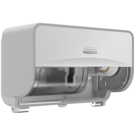 Kimberly-Clark Professional ICON Standard Roll Horizontal Toilet Paper Dispenser - Coreless - 2 x Roll - White Mosaic - Refillab