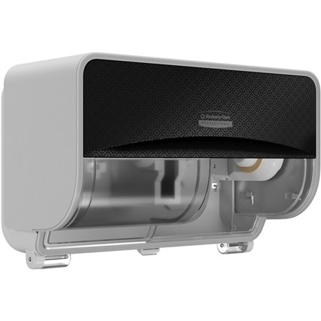 Kimberly-Clark Professional ICON Standard Roll Horizontal Toilet Paper Dispenser - Coreless - 2 x Roll - Black Mosaic - Refillab