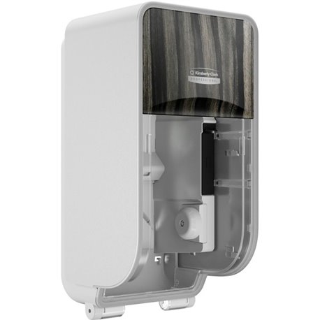 Kimberly-Clark Professional ICON Standard Roll Vertical Toilet Paper Dispenser - Coreless - 2 x Roll - Ebony Woodgrain - Refilla