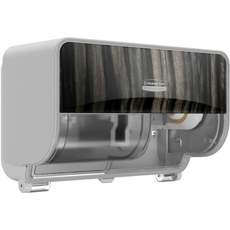 Kimberly-Clark Professional ICON Standard Roll Horizontal Toilet Paper Dispenser - Coreless - 2 x Roll - Warm Marble - Refillabl