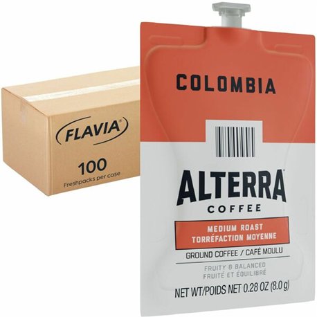 Alterra Freshpack Colombia Coffee - Compatible with Flavia Aroma, Flavia Barista, FLAVIA Creation 600, Flavia Creation 500, Flav
