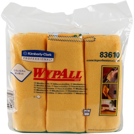 Wypall Microfiber Cloths - General Purpose - 15.75" Length x 15.75" Width - 6 / Pack - Eco-friendly, Absorbent, Durable, Launder