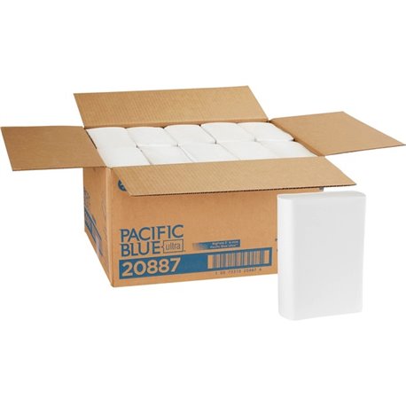 Pacific Blue Ultra Big Fold Z Premium Paper Towels - 1 Ply - 10.40" x 10.80" - White - 220 Per Pack - 10 / Carton
