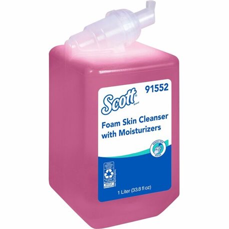 Scott Foam Skin Cleanser w/Moisturizers - Floral ScentFor - 33.8 fl oz (1000 mL) - Hands-free Dispenser - Kill Germs - Office, H