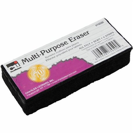 CLI Multi-Purpose Eraser - 2" Width x 5" Length - Washable - Black - Felt - 1Each
