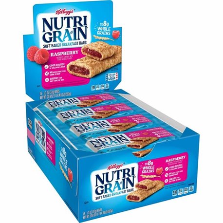 Kellogg's Nutri-Grain Bar Raspberry - Individually Wrapped - Raspberry - 1.30 lb - 16