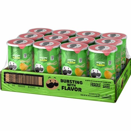 Pringles Sour Cream & Onion - Sour Cream, Onion - Can - 1 Serving Can - 2.50 oz - 12 / Carton