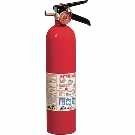 Kidde Fire Pro 2.6 Fire Extinguisher - 2.60 lb Capacity - A: Common Combustibles, B: Flammable Liquids, C: Live Electrical Equip