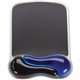 Kensington Duo Gel Wave Mouse Pad Wrist Pillow - 7.25" x 9.50" Dimension - Black & Blue - 1 Pack