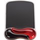 Kensington Duo Gel Wave Mouse Pad Wrist Pillow - 1" x 7.25" x 9.50" Dimension - Red, Black - Gel - Slip Resistant - 1 Pack