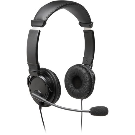 Kensington Hi-Fi Headphones with Mic - Stereo - Mini-phone (3.5mm) - Wired - Over-the-head - Binaural - Circumaural - 6 ft Cable