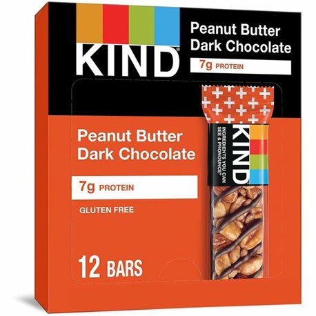 KIND Peanut Butter Dark Chocolate Nut Bars - Gluten-free, Wheat-free, Non-GMO, Sulfur dioxide-free, Trans Fat Free, Low Glycemic