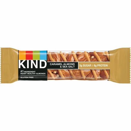 KIND Caramel Almond & Sea Salt Nut Bars - Cholesterol-free, Non-GMO, Gluten-free, Individually Wrapped, Trans Fat Free, Low Glyc