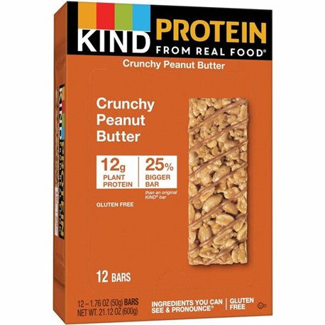 KIND Crunchy Peanut Butter Protein Bars - Trans Fat Free, Low Sodium, Gluten-free, Individually Wrapped - Crunchy Peanut Butter 