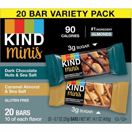 KIND Minis Nuts & Sea Salt Nut Bars Variety - Cholesterol-free, Gluten-free, Low Glycemic, Trans Fat Free, Low Sugar, Low Sodium