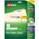 Avery TrueBlock File Folder Labels - 21/32" Width x 3 7/16" Length - Permanent Adhesive - Rectangle - Laser, Inkjet - Matte - Pu