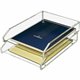 Kantek Acrylic Double Letter Tray - 2 Tier(s) - 2.5" Height x 10.5" Width x 13.8" DepthDesktop - Non-skid Base - Clear - Acrylic