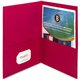 Business Source Letter Pocket Folder - 8 1/2" x 11" - 100 Sheet Capacity - 2 Inside Front & Back Pocket(s) - Paper - Red - 25 / 