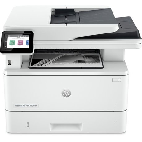 HP LaserJet Pro 4101fdne Laser Multifunction Printer - Monochrome - White - Copier/Fax/Printer/Scanner - 63 ppm Mono Print - 480